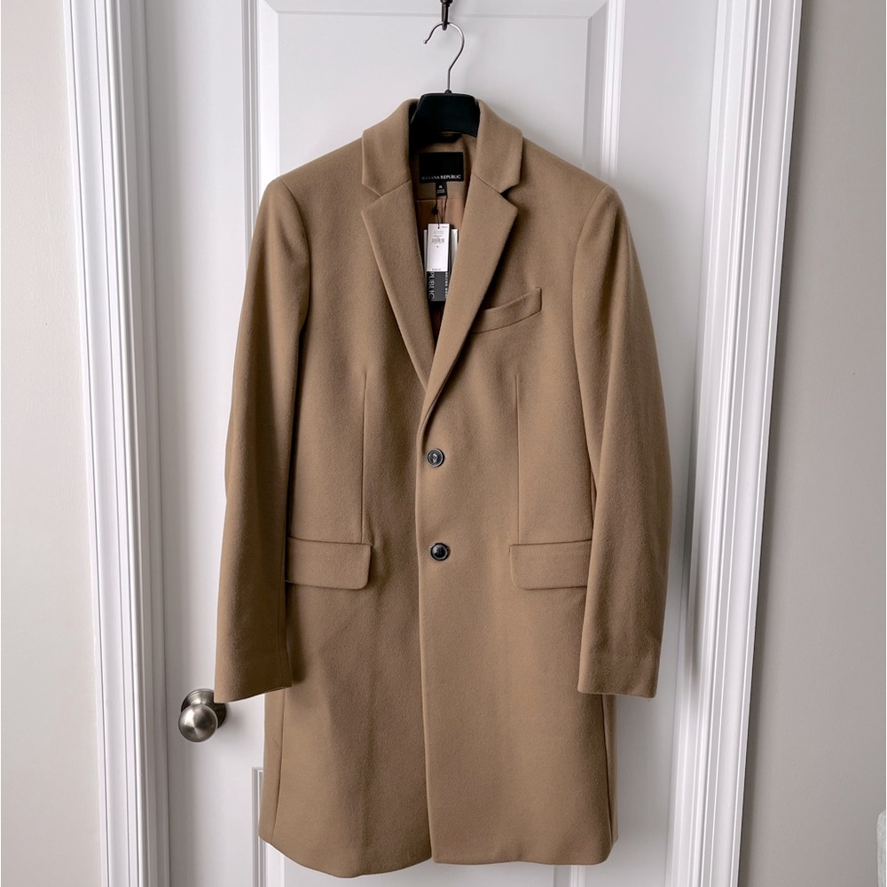 Banana Republic Italian Wool-Blend Coat, Camel/Tan, Men’s Size M